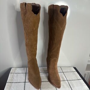 Steve Madden Tessy Suede Knee-High Boots-Tan-Size5.5(NIB)